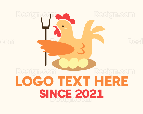 Chicken Egg Pitchfork Logo