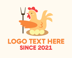 Chicken Egg Pitchfork logo