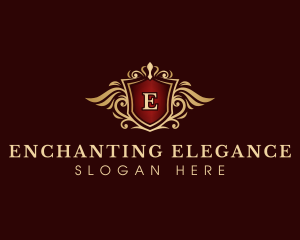 Crown Elegant Wing logo design