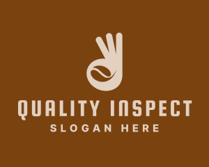 Okay Hand Gesture Coffee logo design