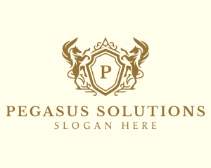 Boutique Pegasus Shield logo design