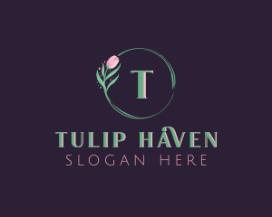 Tulip Watercolor Flower logo design