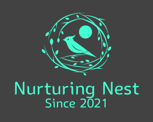 Nightingale Bird Nest logo design