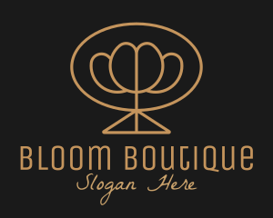 Simple Gold Flower Bouquet logo