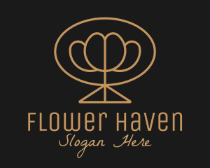 Simple Gold Flower Bouquet logo