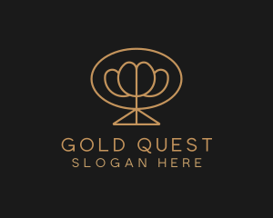 Simple Gold Flower Bouquet logo design