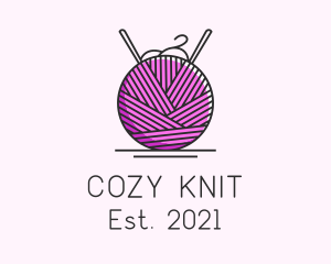 Pink Yarn Ball  logo design