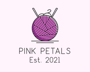 Pink Yarn Ball  logo design