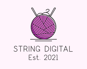 Pink Yarn Ball  logo design