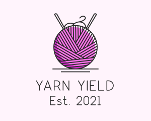 Pink Yarn Ball  logo design