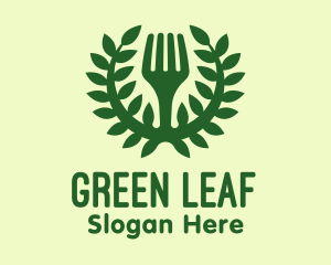 Green Herbal Fork Restaurant logo design