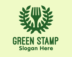 Green Herbal Fork Restaurant logo design