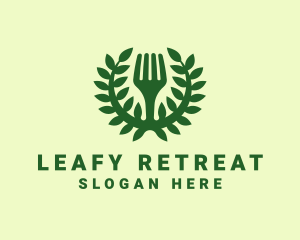 Green Herbal Fork Restaurant logo design