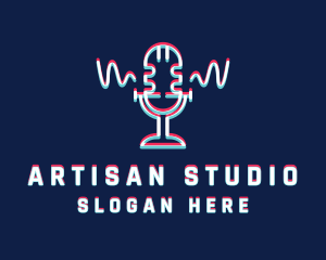 Audio Podcast Microphone  logo design