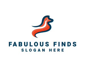 Stylish Orange Fox logo
