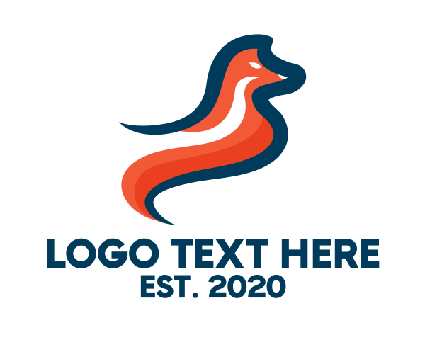 Stylish Orange Fox logo