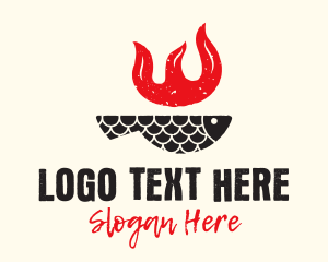 Rustic Flaming Fish logo