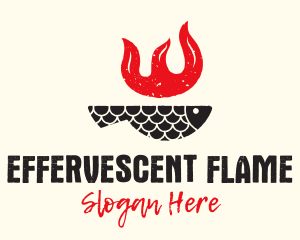 Rustic Flaming Fish logo design