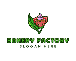 Rose Cupcake Bakery logo design