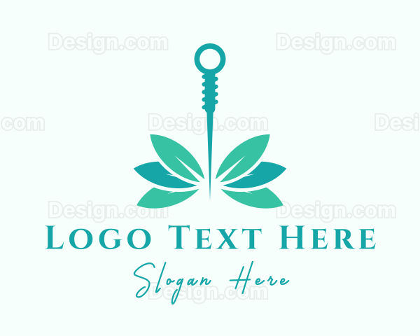 Teal Acupuncture Leaf Logo