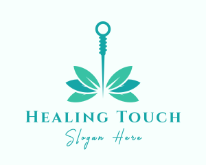 Teal Acupuncture Leaf logo