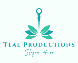 Teal Acupuncture Leaf logo