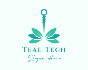 Teal Acupuncture Leaf logo