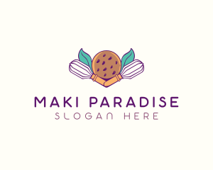 Cookie Whisk Floral logo design