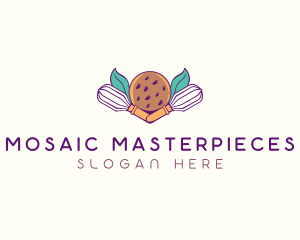 Cookie Whisk Floral logo design