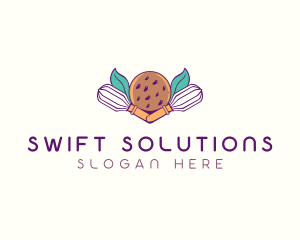 Cookie Whisk Floral logo design