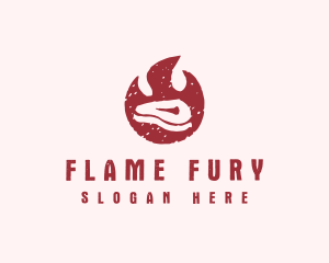 Flaming Steak Grill logo design