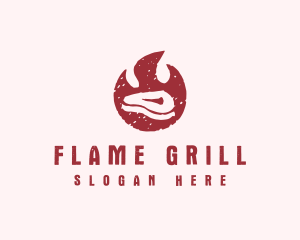 Flaming Steak Grill logo design