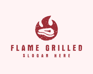 Flaming Steak Grill logo design