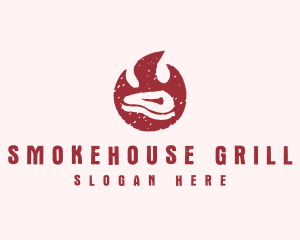 Flaming Steak Grill logo design