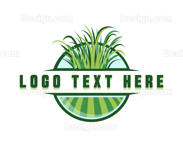 Grass Lawn Landscaping Logo