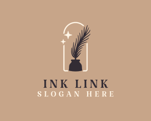 Quill Ink Silhouette logo design