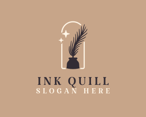 Quill Ink Silhouette logo design