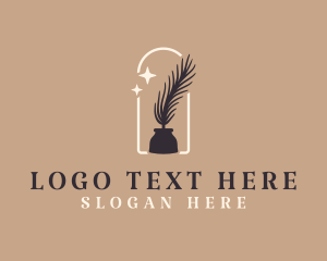 Composition - Quill Ink Silhouette logo design