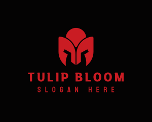 Tulip Spartan Helmet logo design