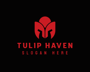 Tulip Spartan Helmet logo design