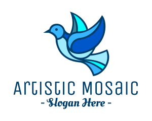Blue Mosaic Bird logo