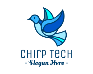 Blue Mosaic Bird logo