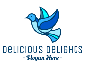 Blue Mosaic Bird logo design