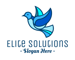 Blue Mosaic Bird logo