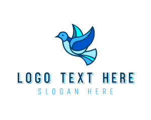 Blue Mosaic Bird logo