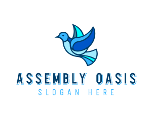 Blue Mosaic Bird logo