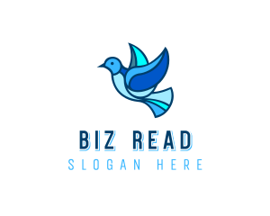 Blue Mosaic Bird logo design