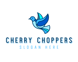 Blue Mosaic Bird logo design