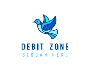 Blue Mosaic Bird logo design