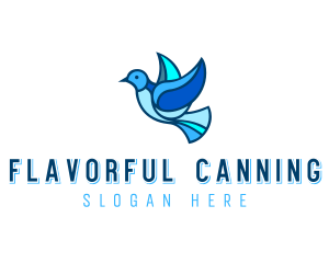 Blue Mosaic Bird logo design